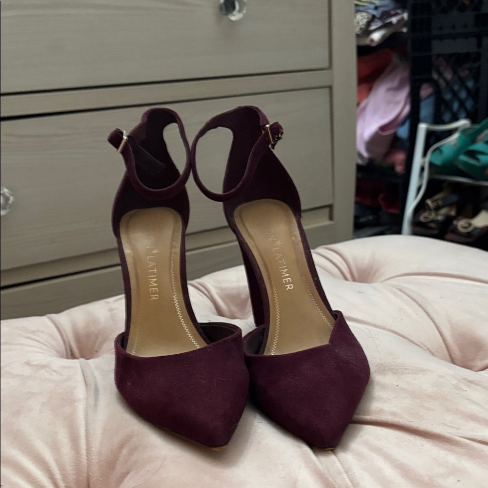 Gibson Latimer Deep Purple (Maroon) Suede Heels